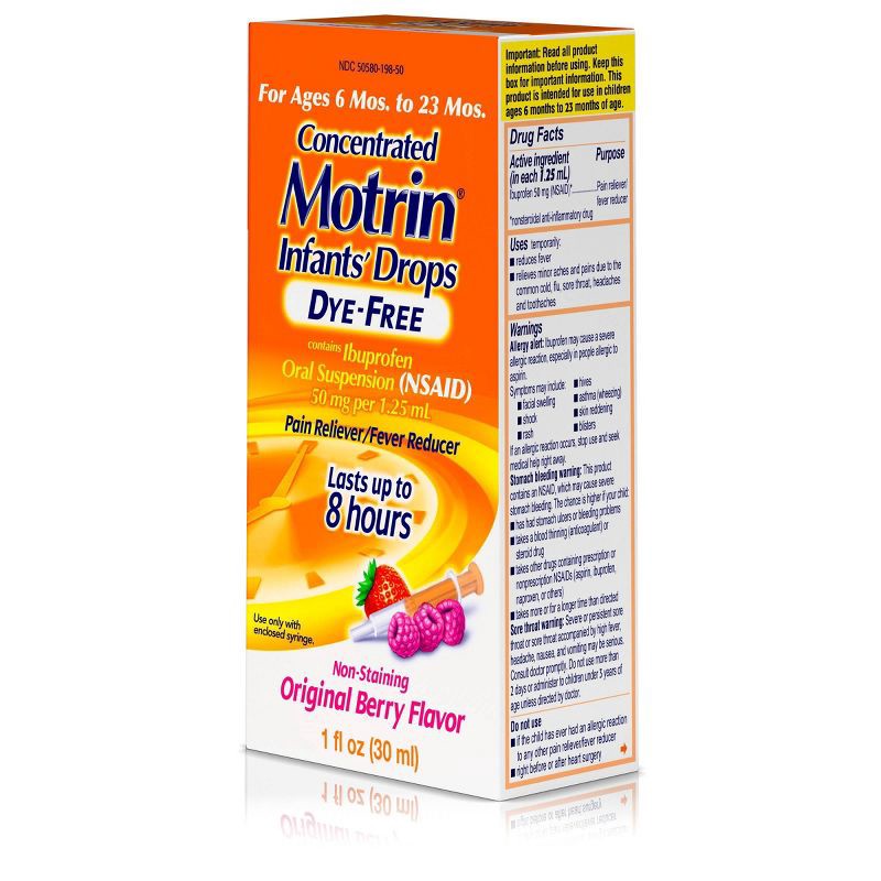 slide 7 of 9, Motrin Infant Drops NSAID Berry - 1 fl oz, 1 fl oz