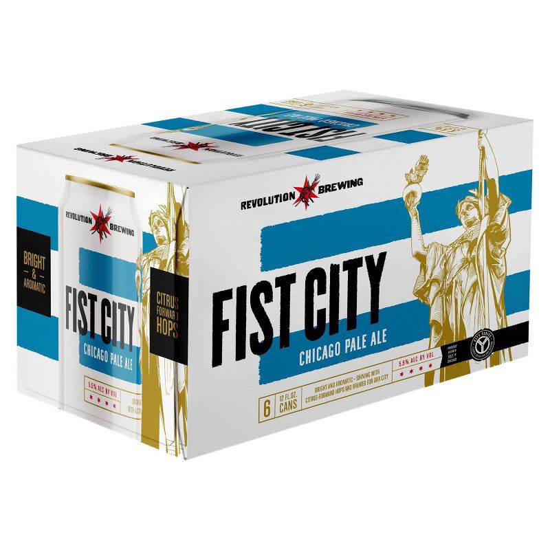 slide 1 of 1, Revolution Brewing Revolution Fist City Chicago Pale Ale Beer - 6pk/12 fl oz Cans, 6 ct; 12 fl oz