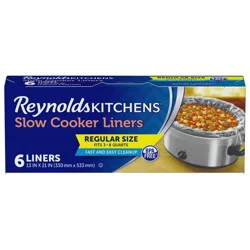 Reynolds Kitchens Regular Size Slow Cooker Liners - 6ct/11.375sq ft: BPA-Free, Heat-Resistant, Non Stick