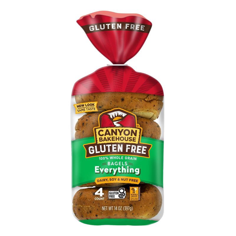 slide 2 of 13, Canyon Bakehouse Gluten Free Everything Bagels - 14oz/4ct, 4 ct; 14 oz