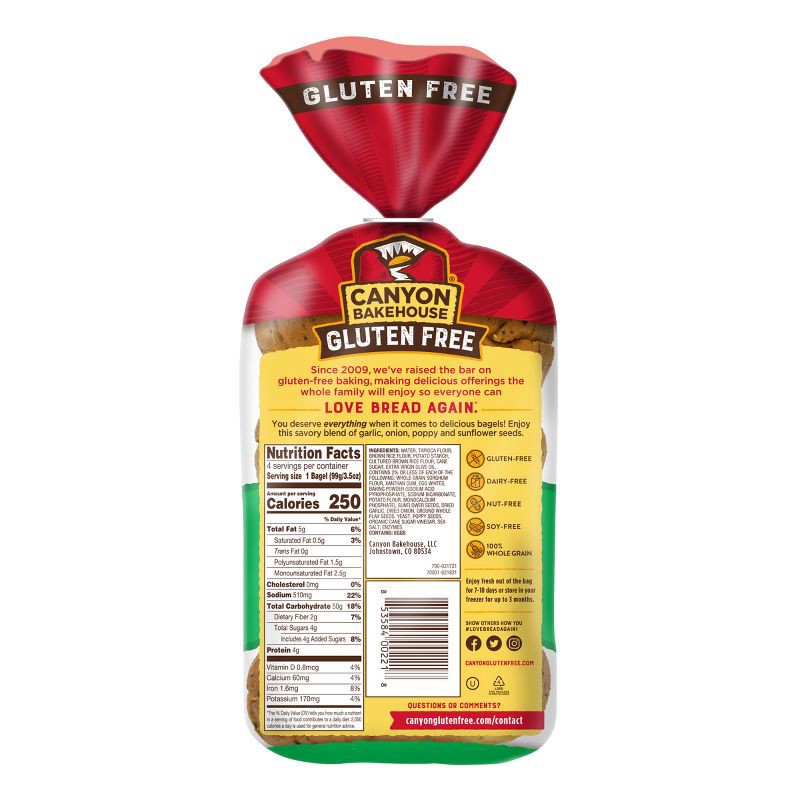 slide 12 of 13, Canyon Bakehouse Gluten Free Everything Bagels - 14oz/4ct, 4 ct; 14 oz