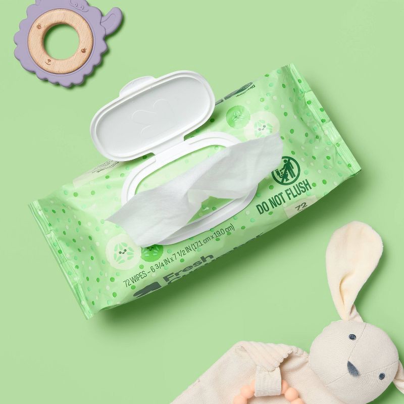 slide 2 of 6, Fresh Cucumber Baby Wipes - 72ct - up&up™, 72 ct