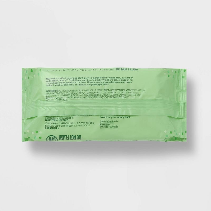 slide 4 of 6, Fresh Cucumber Baby Wipes - 72ct - up&up™, 72 ct