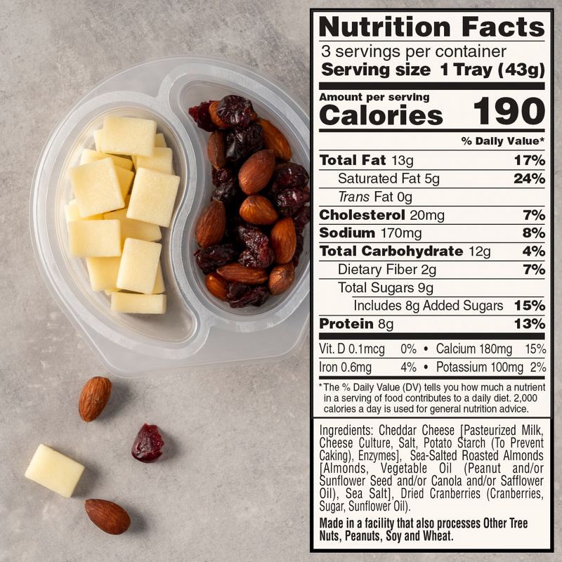 slide 4 of 7, Sargento Balanced Breaks Natural White Cheddar, Sea-Salted Roasted Almonds & Dried Cranberries - 4.5oz/3ct, 3 ct; 4.5 oz