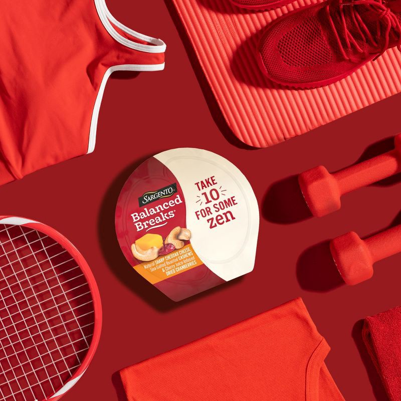 slide 2 of 7, Sargento Balanced Breaks Natural Sharp Cheddar, Sea-Salted Cashews & Cherry Juice-Infused Dried Cranberries - 4.5oz/3ct, 3 ct; 4.5 oz