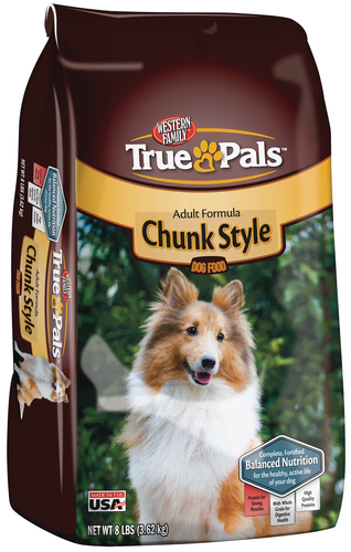 slide 1 of 1, Western Family True Pals Dog Food Dry Chun, 8 lb