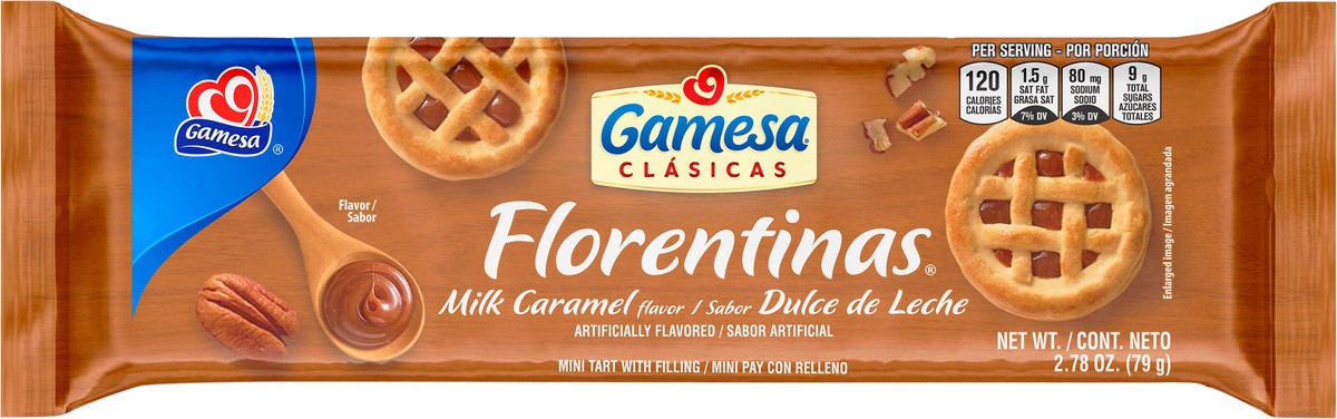 slide 1 of 8, Gamesa Florentinas, Milk Caramel Flavor, 1 ct