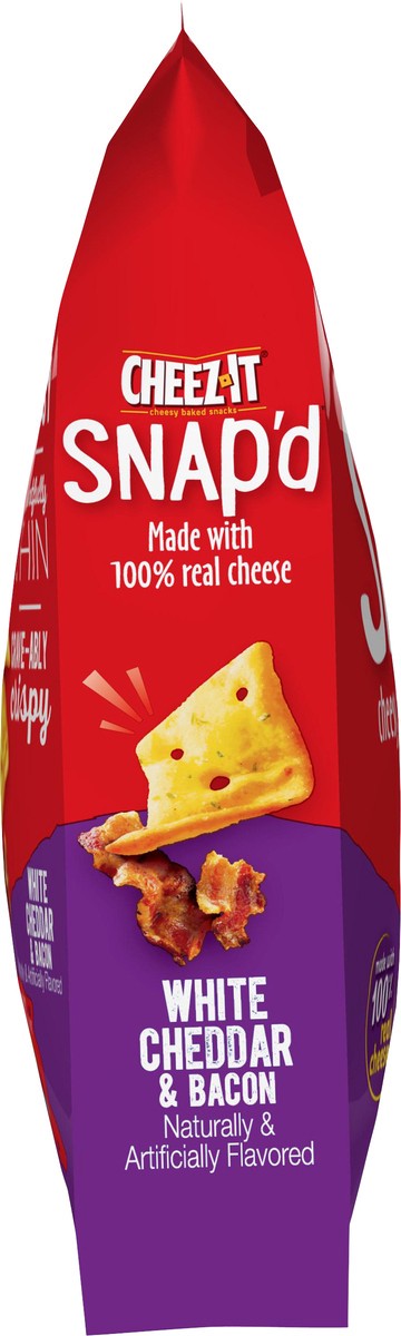 slide 5 of 8, Cheez-It Snap'd White Cheddar and Bacon Cheesy Baked Snacks, 7.5 oz