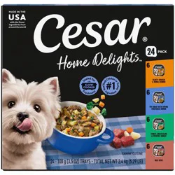 Cesar Home Delights Chicken, Potato, Turkey, Vegetable, Beef and Gravy Flavor Variety Pack Small Breed Wet Dog Food - 3.5oz/24ct