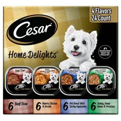 Cesar Home Delights Chicken, Potato, Turkey, Vegetable, Beef and Gravy Flavor Variety Pack Small Breed Wet Dog Food - 3.5oz/24ct
