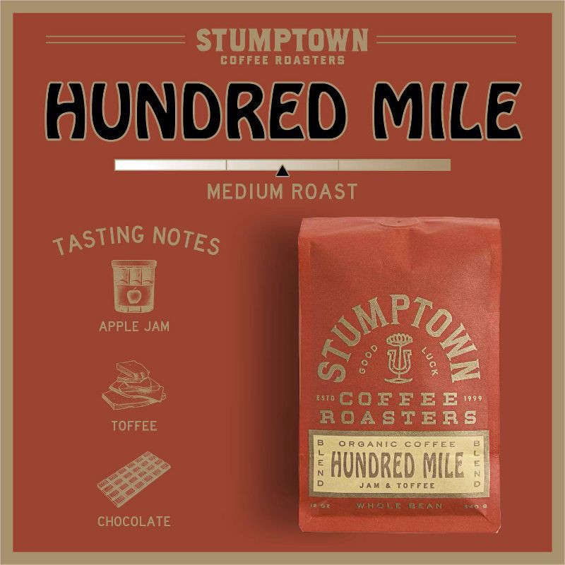 slide 5 of 8, Stumptown Hundred Mile Espresso Roast Whole Bean Medium Roast Coffee - 12oz, 12 oz