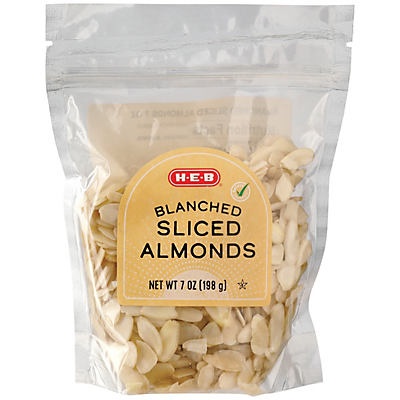 slide 1 of 1, H-E-B Blanched Sliced Almonds, 7 oz