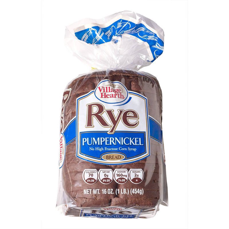 slide 1 of 4, Village Hearth Pumpernickle Rye Bread - 16oz, 16 oz