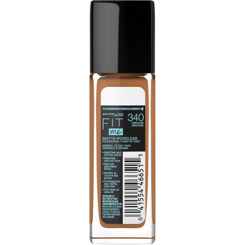 slide 7 of 7, Maybelline Fit Me Matte + Poreless Oil Free Liquid Foundation - 1 fl oz - 340 Cappuccino - 1 fl oz, 1 fl oz, 1 fl oz