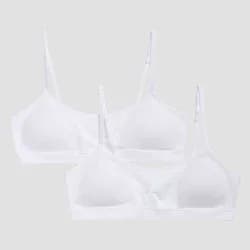 Hanes Girls' 2pk Seamless Bra - White S