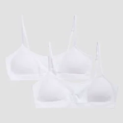 Hanes Girls' 2pk Seamless Bra - White XL