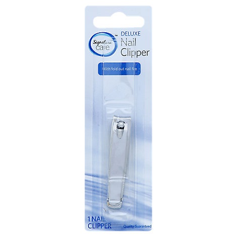 slide 1 of 1, Signature Care Clipper Nail Deluxe With Fold Out Nail File - Each, 1 ct