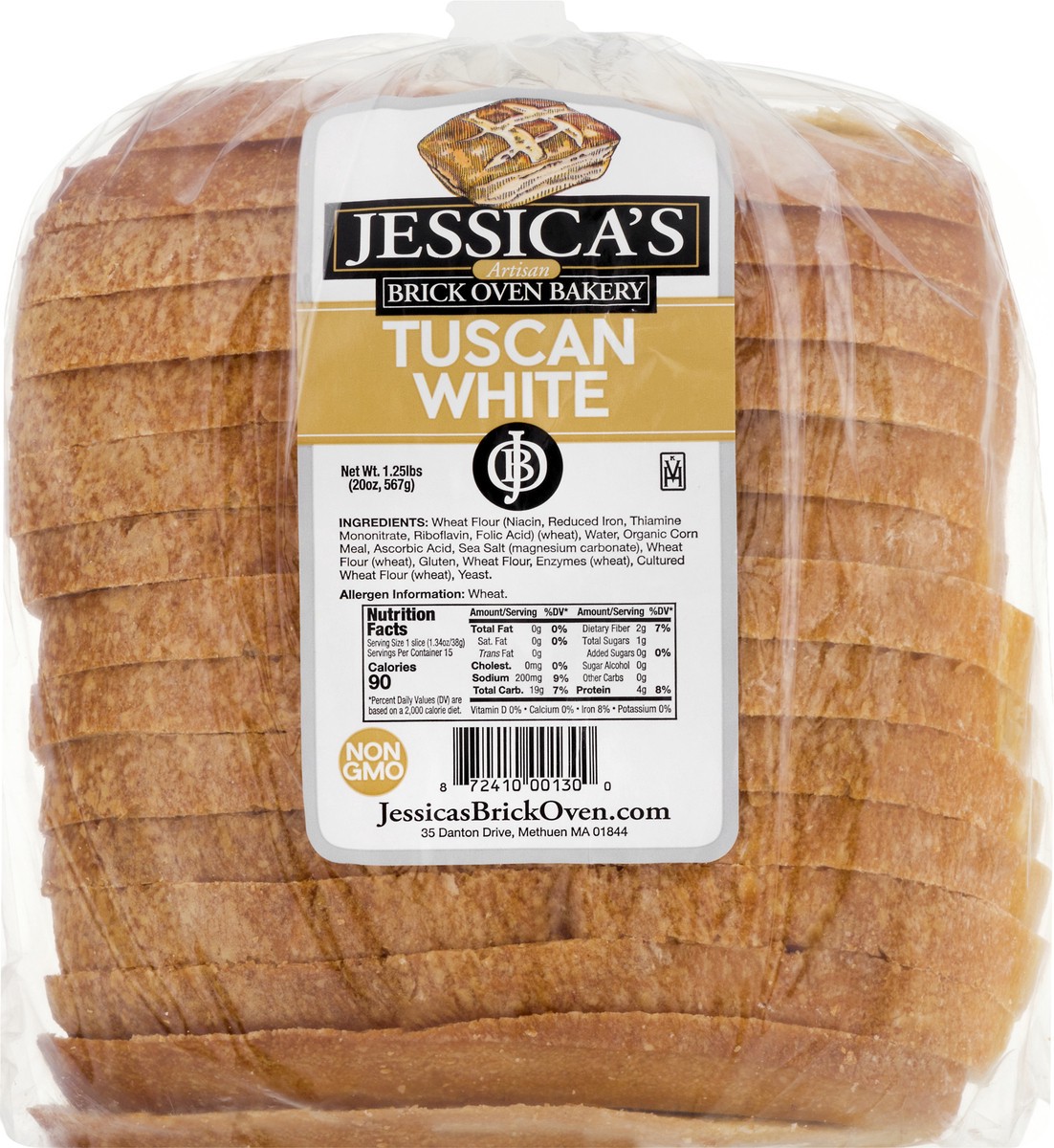 slide 10 of 10, Jessicas Artisan Brick Oven Bakery Tuscan White Bread 20 oz, 20 oz