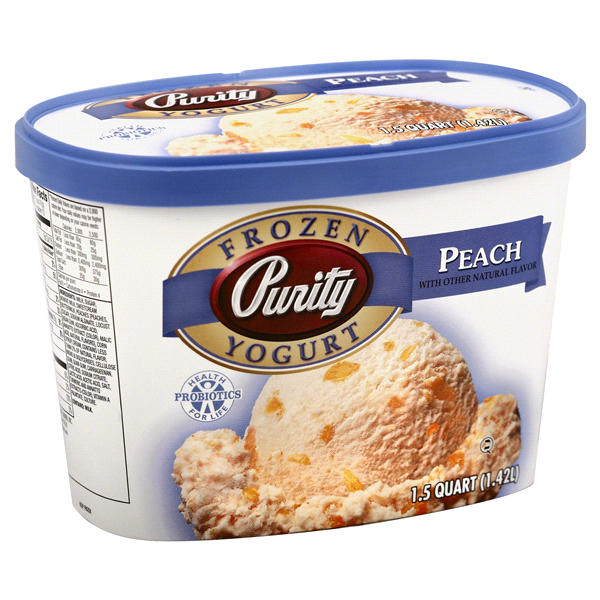 slide 1 of 1, Purity Peach Frozen Yogurt, 1.5 qt