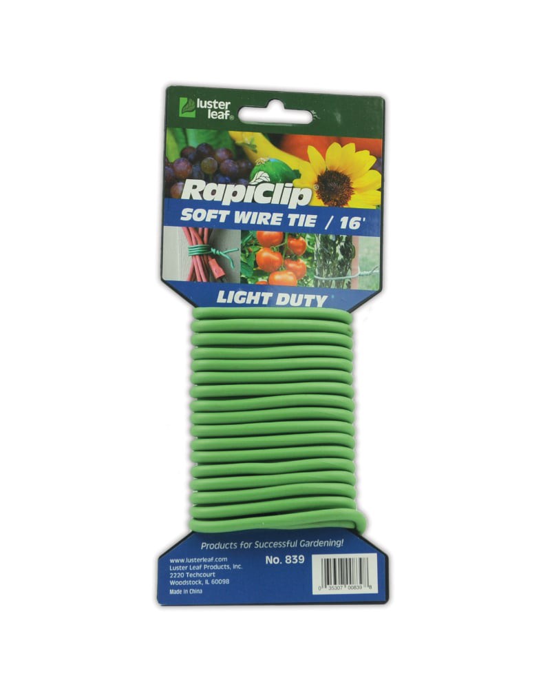 slide 1 of 1, Luster Leafv Rapiclip 16 Ft. Green Pvc/Rubber Light-Duty Garden Twist Tie 839, 16 ft