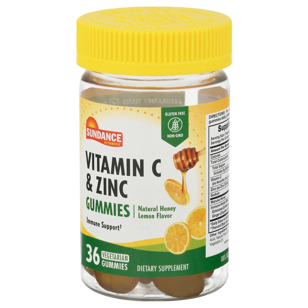 slide 2 of 9, Sundance Vitamins Natural Honey Lemon Flavor Vitamin C & Zinc 36 Gummies, 36 ct