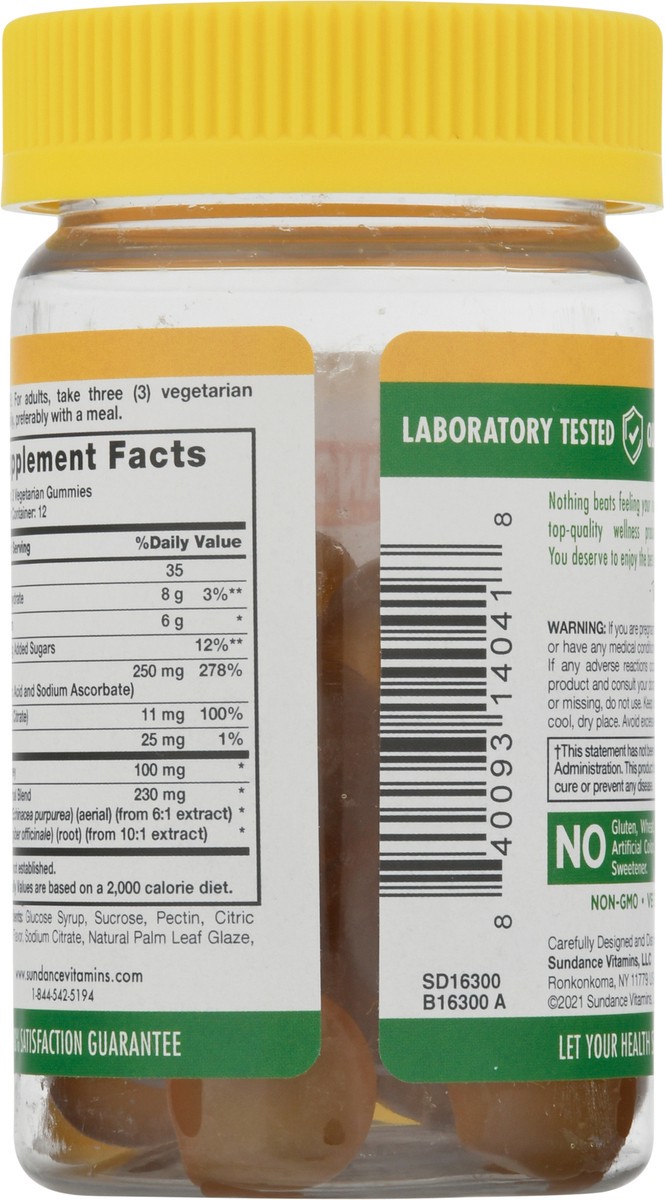 slide 5 of 9, Sundance Vitamins Natural Honey Lemon Flavor Vitamin C & Zinc 36 Gummies, 36 ct