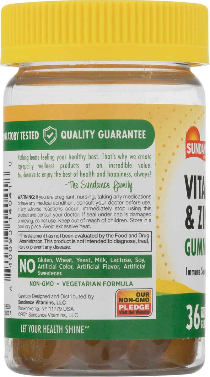 slide 3 of 9, Sundance Vitamins Natural Honey Lemon Flavor Vitamin C & Zinc 36 Gummies, 36 ct