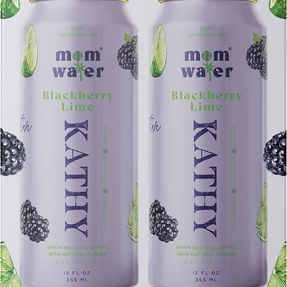 slide 1 of 1, Mom Water Llc Mom Water Blackberry Lime Kathy, 4 ct; 12 oz