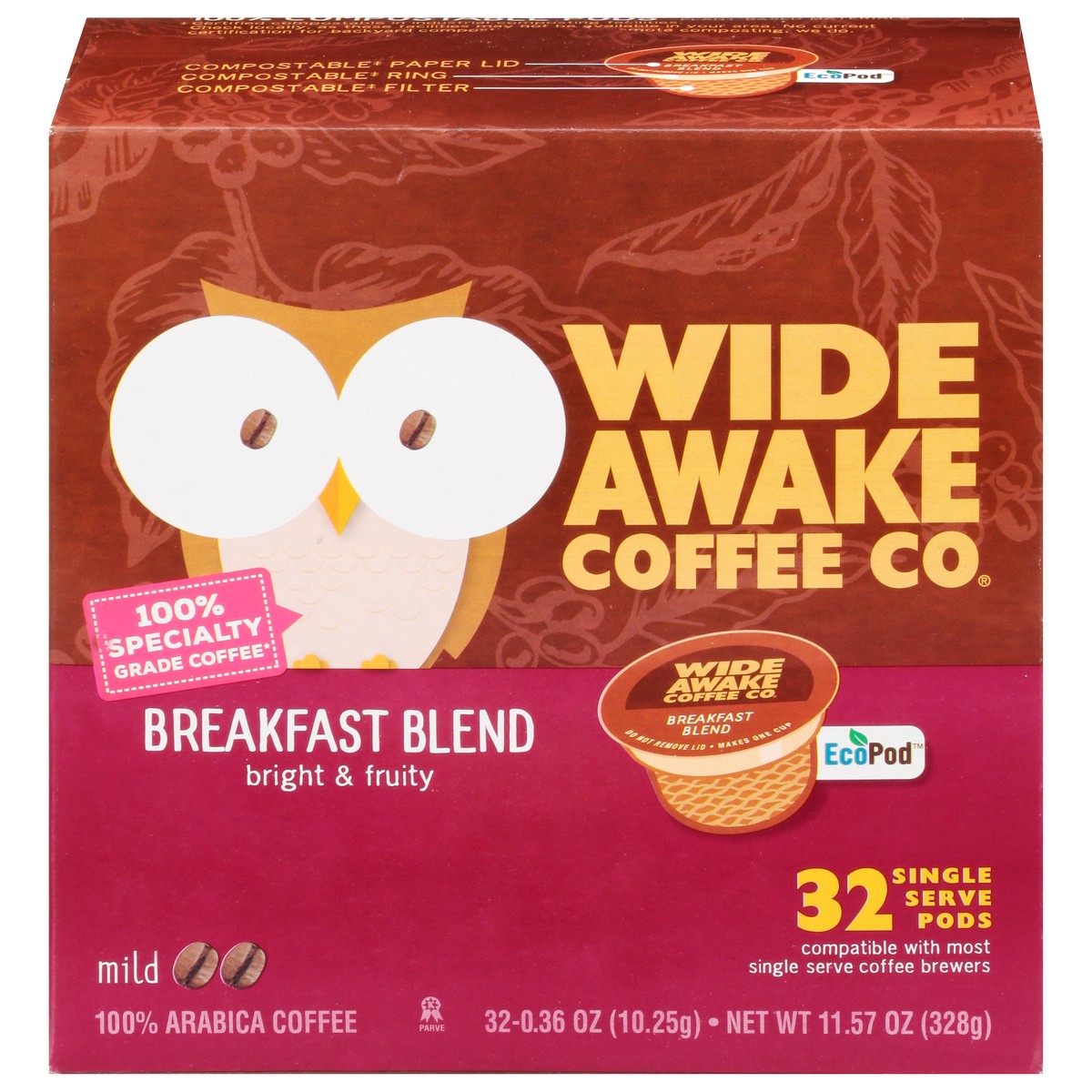 slide 1 of 14, Wide Awake Coffee Co. Single Serve Pods Mild Breakfast Blend Coffee Pods - 32 ct, 32 ct
