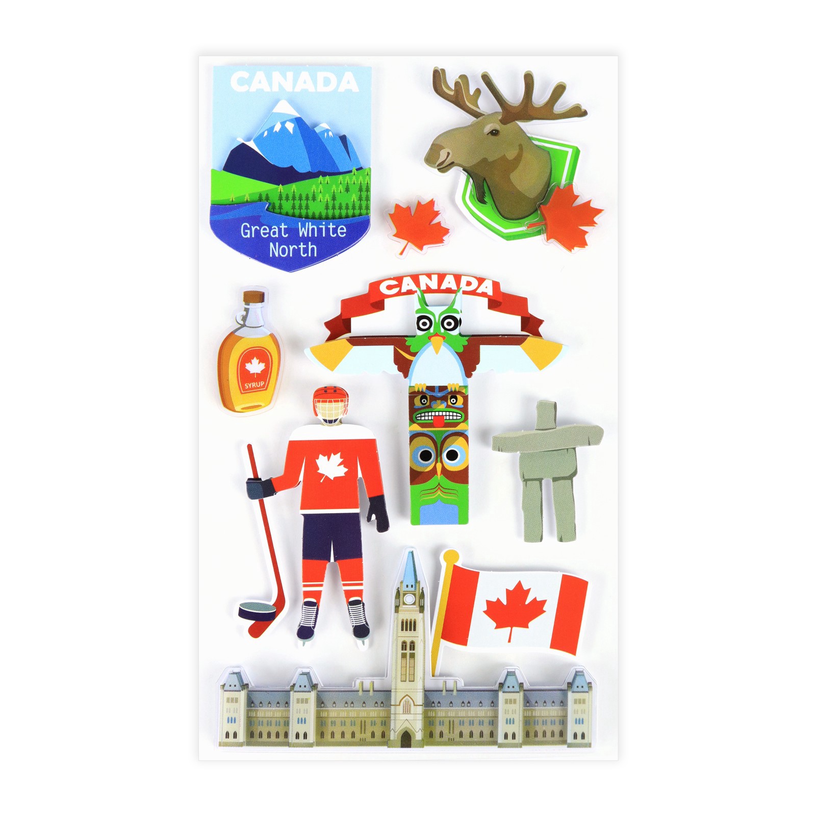 slide 4 of 6, Canada Dimensional Stickers By Recollections, 3.875 in x 7 in
