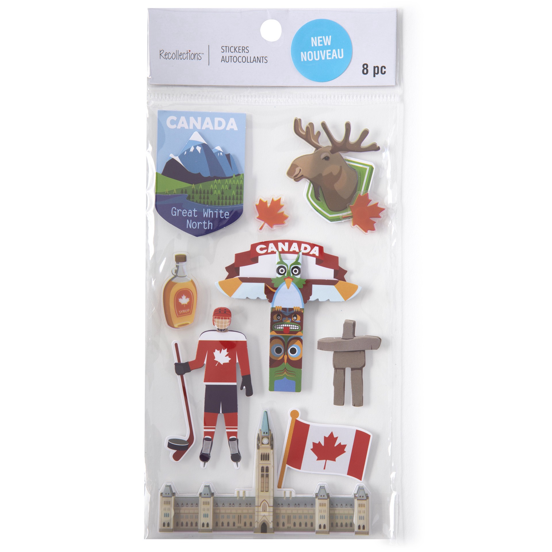 slide 3 of 6, Canada Dimensional Stickers By Recollections, 3.875 in x 7 in