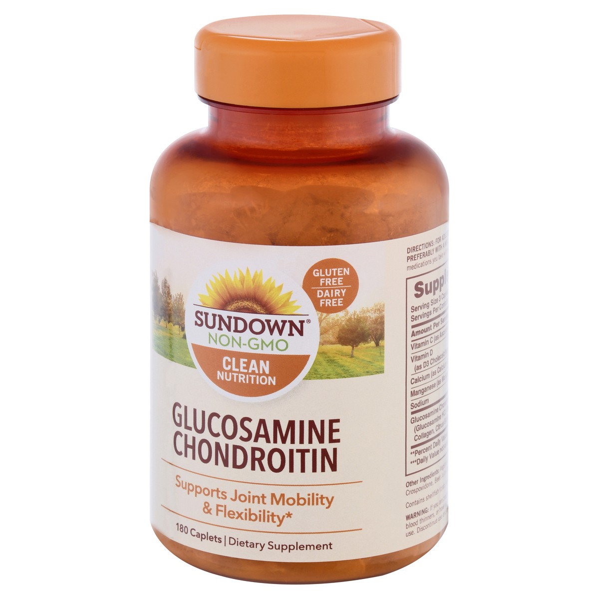 slide 3 of 9, Sundown Non-GMO Caplets Glucosamine Chondroitin 180 ea, 180 ct