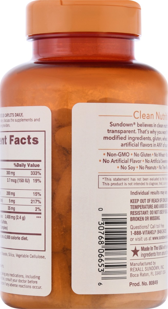 slide 5 of 9, Sundown Non-GMO Caplets Glucosamine Chondroitin 180 ea, 180 ct