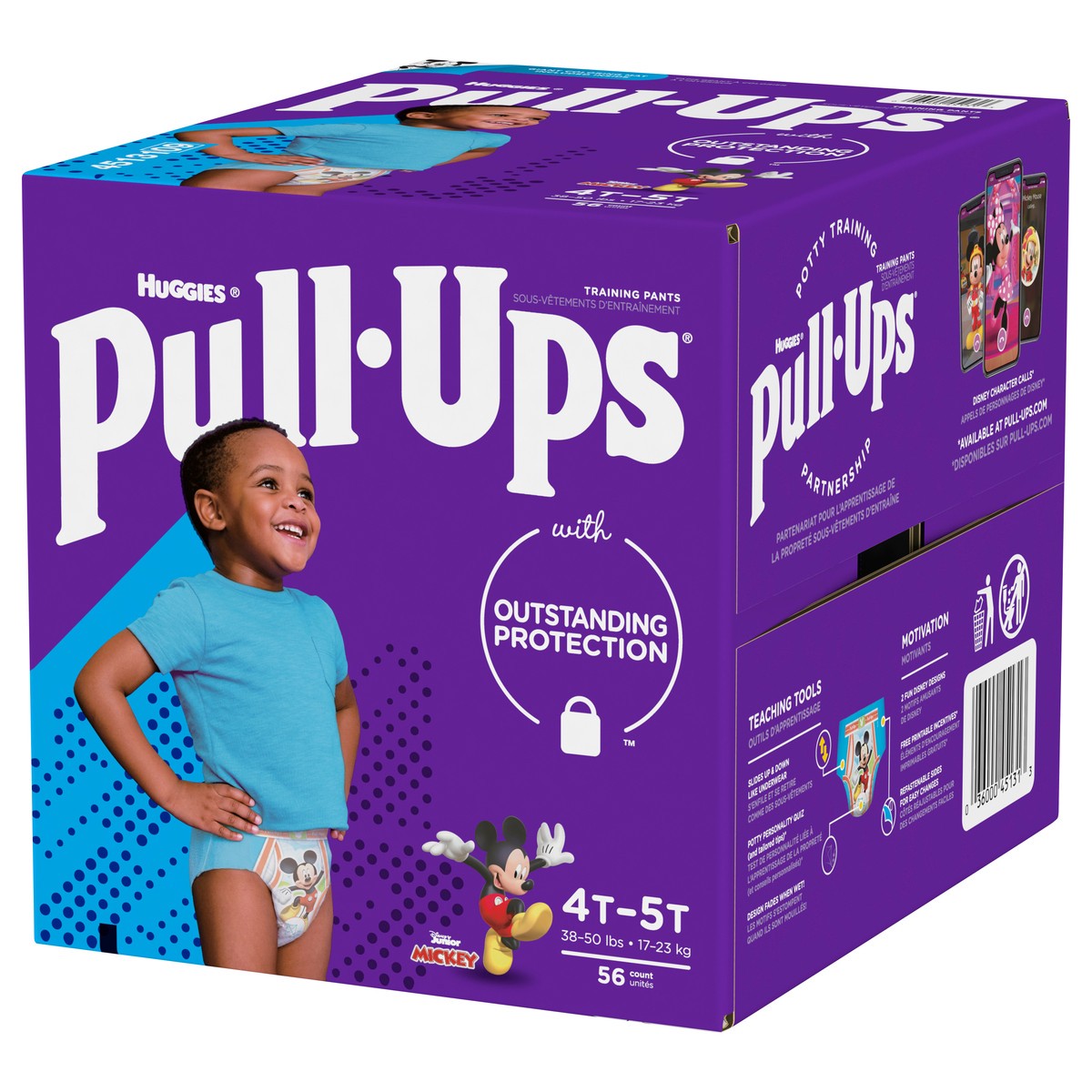 slide 9 of 9, Pull-Ups 4T-5T (38-50 lbs) Disney Junior Mickey Training Pants 56 ea, 56 ct