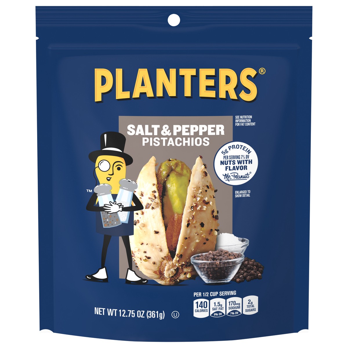 slide 1 of 7, PLANTERS Salted Pepper Pistachio 12.75 oz, 12.75 oz