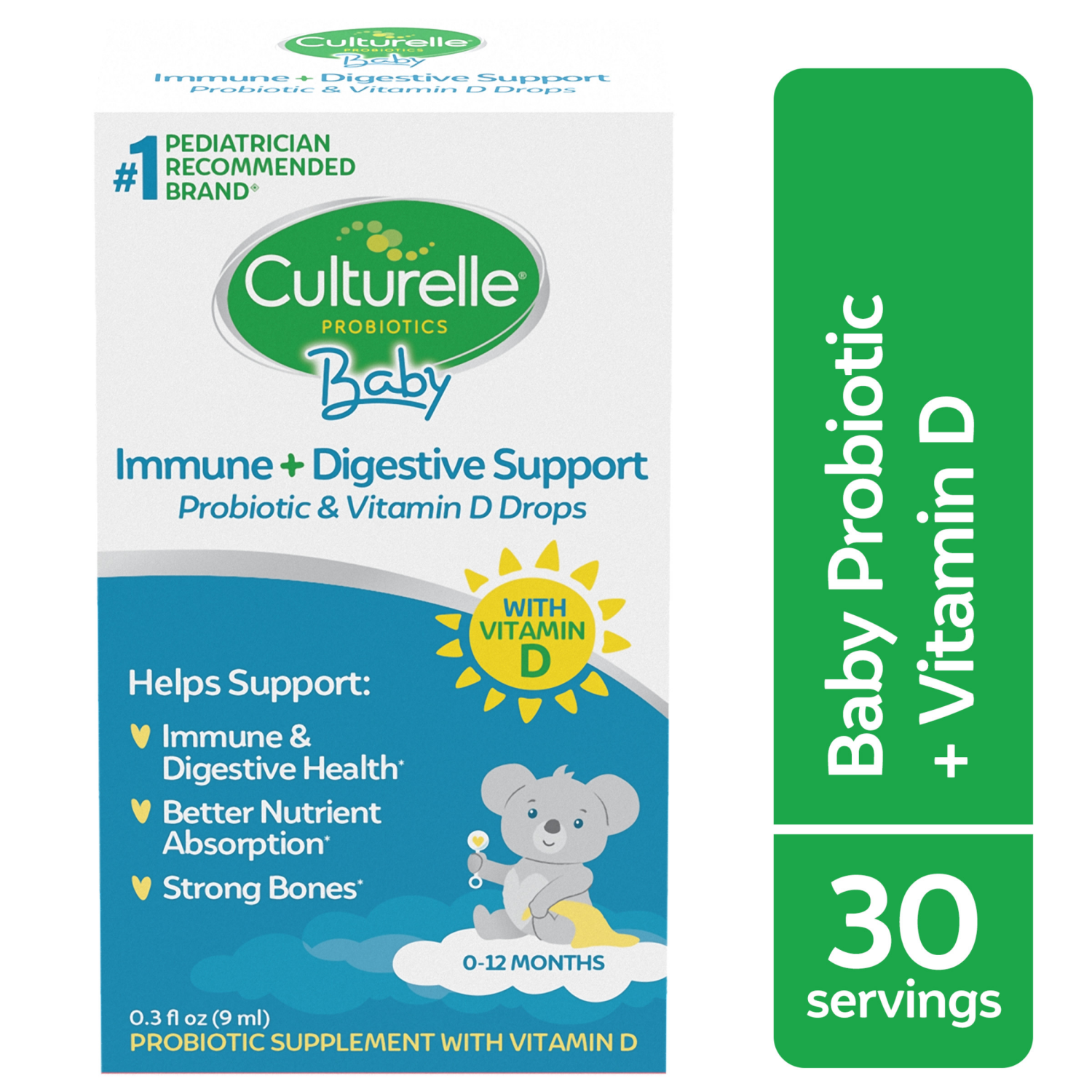 slide 7 of 8, Culturelle Baby 0-12 Months Grow + Thrive Probiotic + Vitamin D Drops 0.3 oz, 0.3 oz