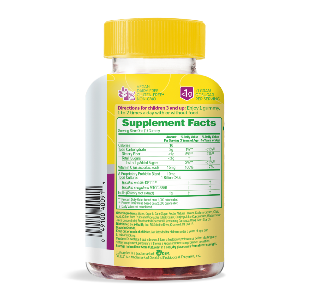 slide 3 of 6, Culturelle Kids Gummies Probiotic + Veggie Fiber Berry Blast Flavor Probiotic 30 Gummies 30 ea, 30 ct