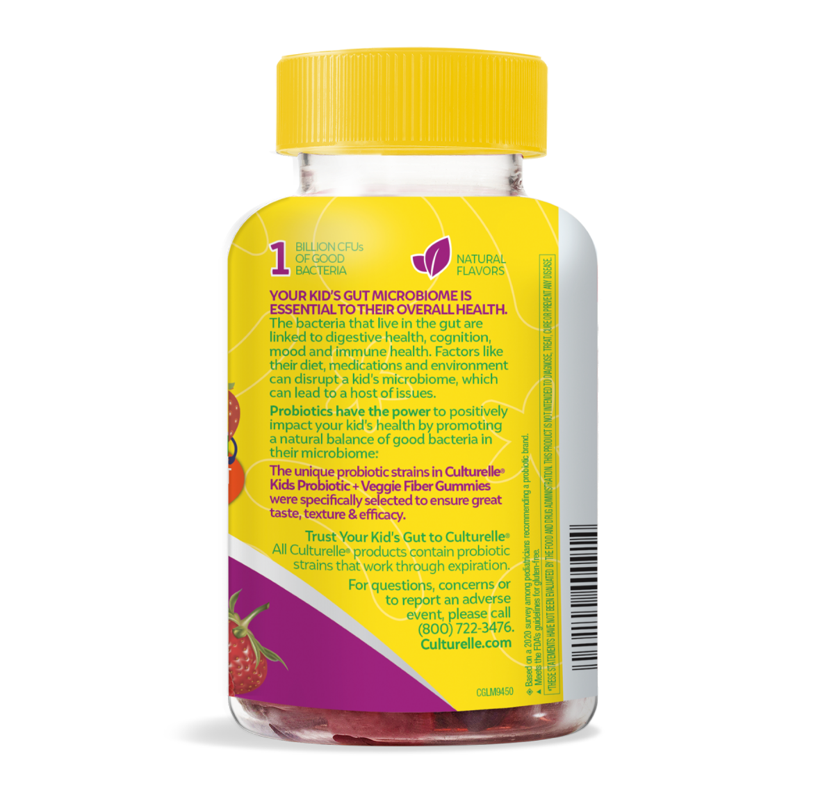 slide 6 of 6, Culturelle Kids Gummies Probiotic + Veggie Fiber Berry Blast Flavor Probiotic 30 Gummies 30 ea, 30 ct