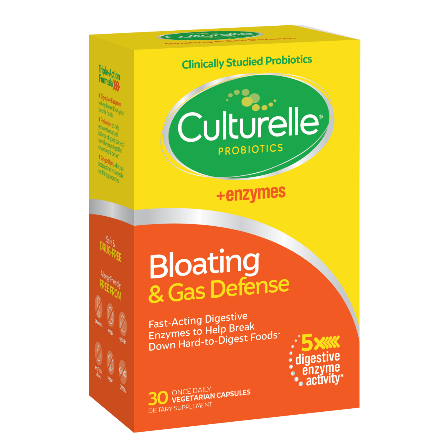 slide 4 of 4, Culturelle Gas & Bloating, 30 ct