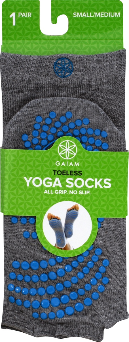 slide 2 of 2, Gaiam Toeless Yoga Socks, 1 ct