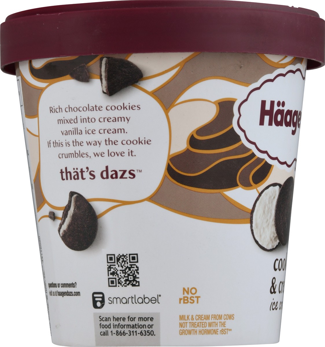 slide 7 of 9, Häagen-Dazs Cookies & Cream Ice Cream 14 fl oz, 14 fl oz