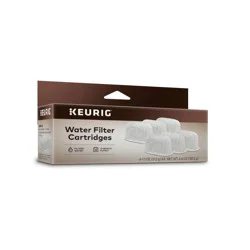 Keurig 6pk Water Filter Cartridges: Charcoal Coffee Maker Accessories, Clear, 1 Year Warranty