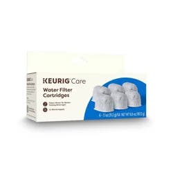 Keurig 6pk Water Filter Cartridges: Charcoal Coffee Maker Accessories, Clear, 1 Year Warranty
