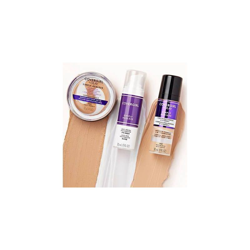 slide 3 of 7, COVERGIRL + Olay Simply Ageless 3-in-1 Liquid Foundation with Hyaluronic Complex + Vitamin C - 225 Buff Beige - 1 fl oz, 1 fl oz
