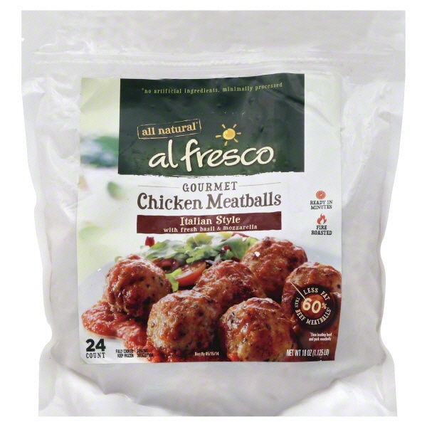 slide 1 of 1, Al Fresco Meatballs Gourmet Chicken Italian Style, 18 oz