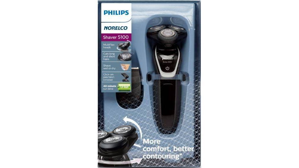 slide 4 of 8, Philips Norelco Series 5100 Wet & Dry Men's Rechargeable Electric Shaver - S5210/81, 1 ct