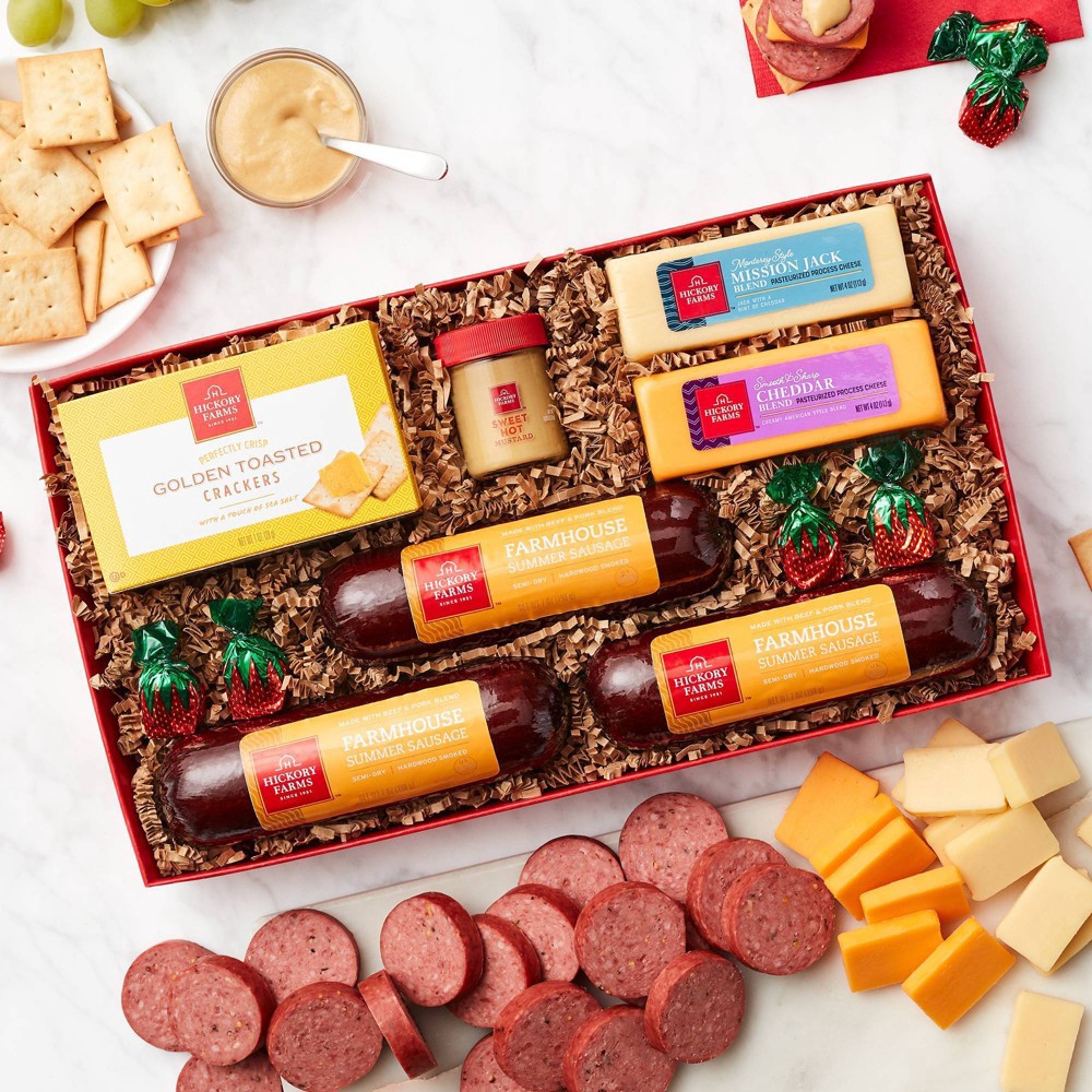 slide 4 of 5, Hickory Farms Hickory Farm Meat & Cheese Gift Box - 32.16oz, 32.16 oz