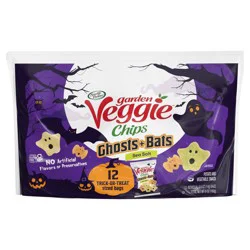 Sensible Portions Halloween Garden Veggie Ghosts & Bats Sea Salt Flavored Chips - 6oz/12ct