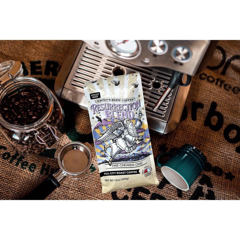 slide 5 of 5, Raven's Brew Coffee Raven's Brew Resurrection Blend Whole Bean Full City Medium Roast Coffee - 12oz, 12 oz