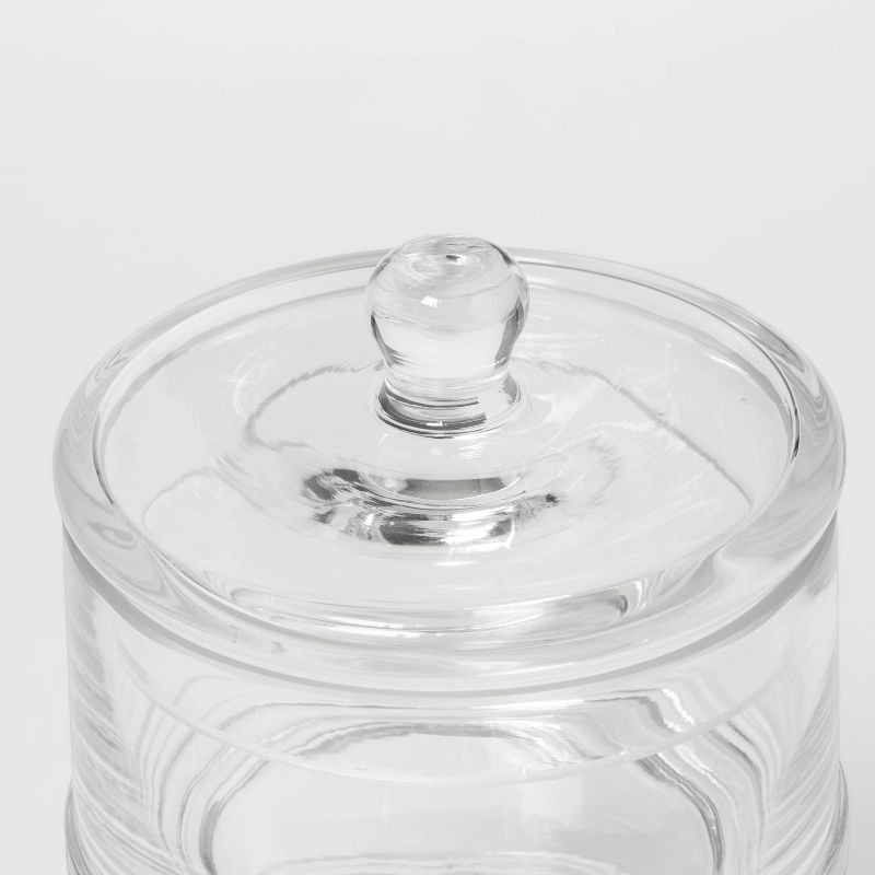 slide 4 of 4, Tiered Canister Apothecary Glass Clear - Threshold™: Elegant Storage for Bath Essentials, Spot Clean, 40.57oz, 40.57 oz